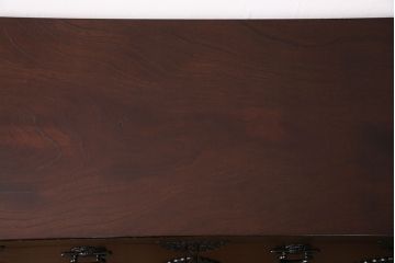 中古　民芸家具　青木産業　丁寧に作りこまれた金具が高級感漂うケヤキ材製横長チェスト(民芸箪笥サイドボード、整理タンス、衣装箪笥、和タンス、引き出し)(R-049417)