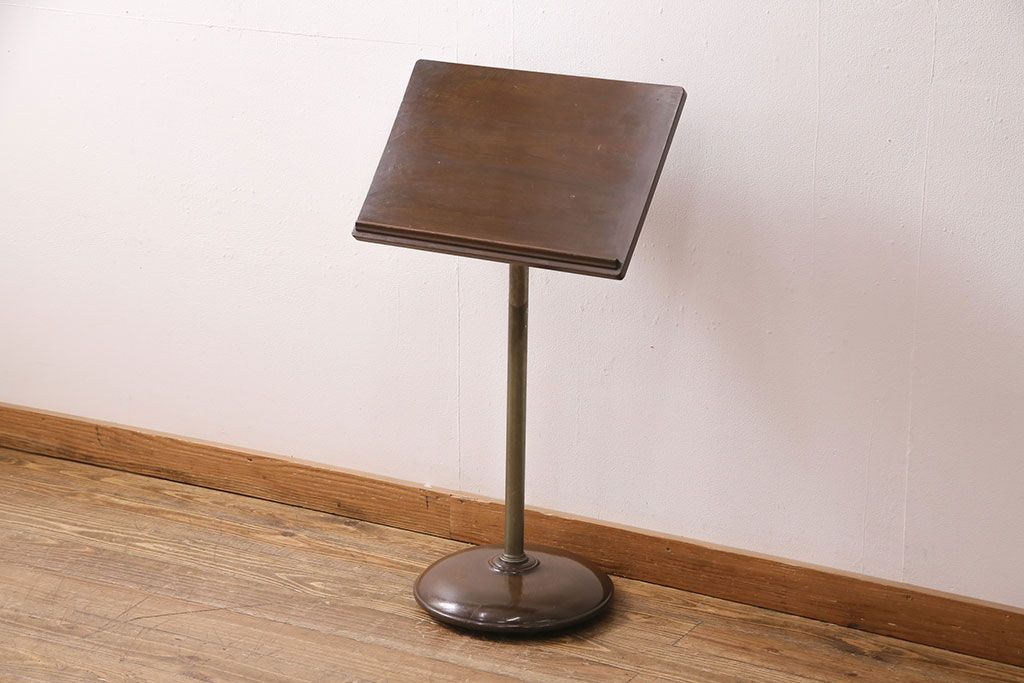 アンティーク雑貨　メニュー台にもおすすめ!栓材製のレトロな譜面台(譜面立て、ミュージックスタンド、メニュー立て)(R-049418)