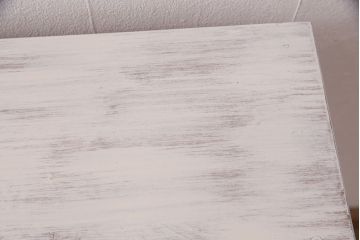 和製アンティーク　天板ペイント・ヒノキ無垢材　ナチュラルで優しい雰囲気がお洒落!使い勝手よくリメイクした作業台(コンソールテーブル、カウンター)(R-049421)