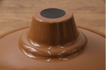 中古　レトロ照明　昭和レトロ　ほっこりとした温かみのある空間におすすめなホーロー製天井照明(吊り下げ照明、ペンダントライト、琺瑯)(R-049423)