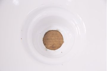 中古　レトロ照明　昭和レトロ　ほっこりとした温かみのある空間におすすめなホーロー製天井照明(吊り下げ照明、ペンダントライト、琺瑯)(R-049423)