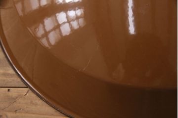 中古　レトロ照明　昭和レトロ　カフェ風インテリアに欠かせないホーロー製天井照明(吊り下げ照明、ペンダントライト、琺瑯)(R-049424)