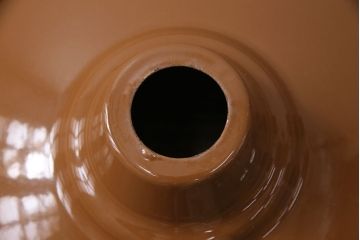 中古　レトロ照明　昭和レトロ　カフェ風インテリアに欠かせないホーロー製天井照明(吊り下げ照明、ペンダントライト、琺瑯)(R-049424)