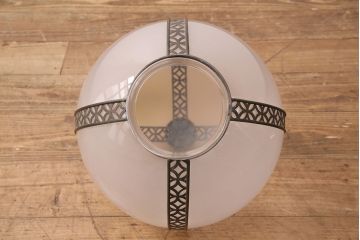 アンティーク照明　七宝文様の意匠が上品な天井照明(吊り下げ照明、ペンダントライト)(R-049425)