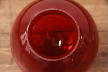 アンティーク照明　インパクトのあるインテリアに!真っ赤なガラスが印象的なウォールランプ(壁掛け照明)(R-049428)