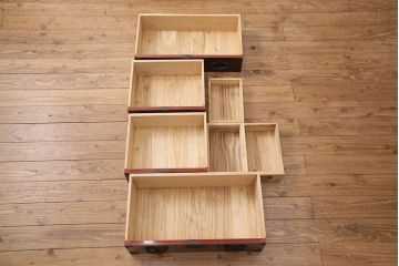 中古　美品　岩谷堂箪笥　木地呂塗り　上品な雰囲気が魅力的な上手物の整理箪笥(引き出し、チェスト、小箪笥、衣装タンス)(R-049434)
