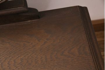 和製ヴィンテージ　神戸洋家具　永田良介商店　素晴らしい彫刻が魅力!オーバル型の大きな鏡が印象的なドレッサー&スツールセット(鏡台、化粧台、ビンテージ)(R-049436)