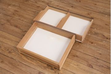 和製ヴィンテージ　神戸洋家具　永田良介商店　素晴らしい彫刻が魅力!オーバル型の大きな鏡が印象的なドレッサー&スツールセット(鏡台、化粧台、ビンテージ)(R-049436)