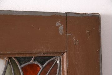 和製アンティーク　国産のアンティークとしては珍しい全面特大ステンドグラスで彩られたドア(建具)(R-049440)