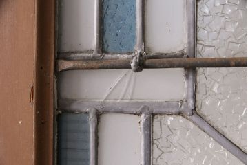 和製アンティーク　国産のアンティークとしては珍しい全面特大ステンドグラスで彩られたドア(建具)(R-049440)