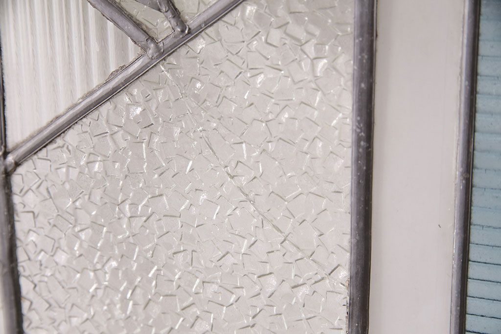 和製アンティーク　国産のアンティークとしては珍しい全面特大ステンドグラスで彩られたドア(建具)(R-049440)