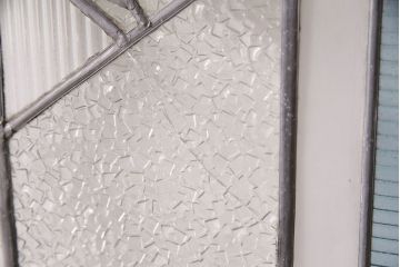 和製アンティーク　国産のアンティークとしては珍しい全面特大ステンドグラスで彩られたドア(建具)(R-049440)