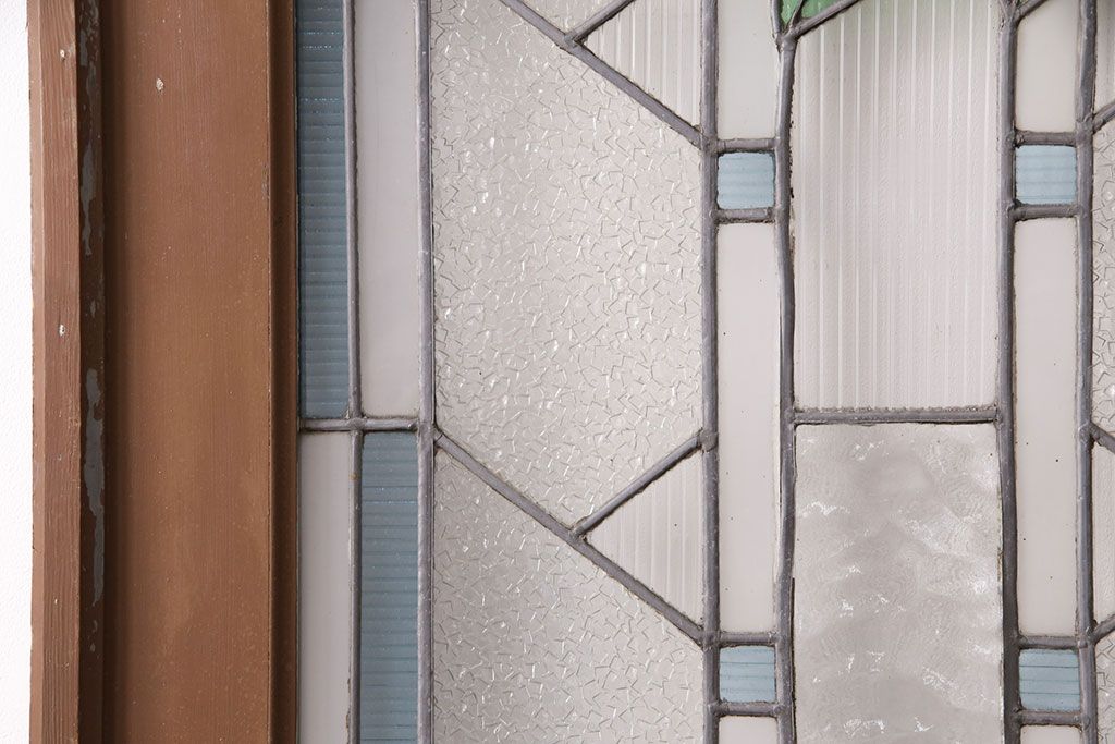 和製アンティーク　国産のアンティークとしては珍しい全面特大ステンドグラスで彩られたドア(建具)(R-049440)