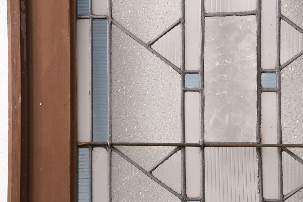 和製アンティーク　国産のアンティークとしては珍しい全面特大ステンドグラスで彩られたドア(建具)(R-049440)