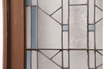 和製アンティーク　国産のアンティークとしては珍しい全面特大ステンドグラスで彩られたドア(建具)(R-049440)