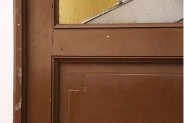 和製アンティーク　国産のアンティークとしては珍しい全面特大ステンドグラスで彩られたドア(建具)(R-049440)