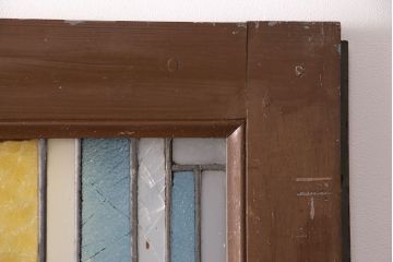和製アンティーク　国産のアンティークとしては珍しい全面特大ステンドグラスで彩られたドア(建具)(R-049440)