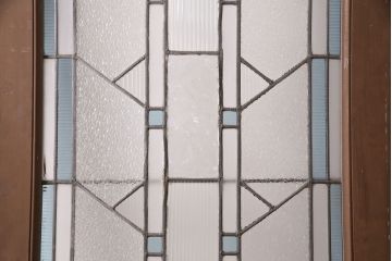 和製アンティーク　国産のアンティークとしては珍しい全面特大ステンドグラスで彩られたドア(建具)(R-049440)