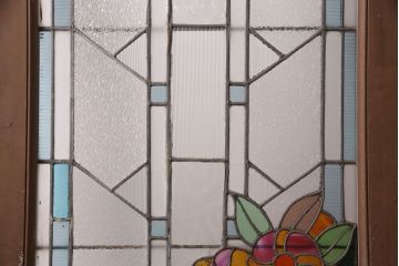 和製アンティーク　国産のアンティークとしては珍しい全面特大ステンドグラスで彩られたドア(建具)(R-049440)