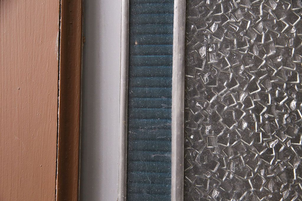 和製アンティーク　国産のアンティークとしては珍しい全面特大ステンドグラスで彩られたドア(建具)(R-049441)