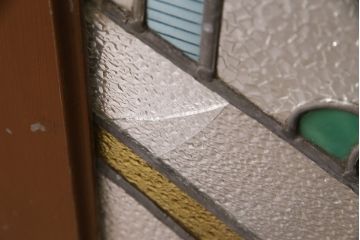 和製アンティーク　国産のアンティークとしては珍しい全面特大ステンドグラスで彩られたドア(建具)(R-049441)