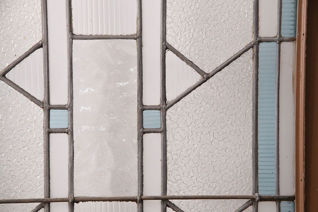 和製アンティーク　国産のアンティークとしては珍しい全面特大ステンドグラスで彩られたドア(建具)(R-049441)