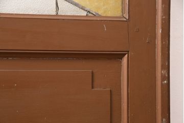 和製アンティーク　国産のアンティークとしては珍しい全面特大ステンドグラスで彩られたドア(建具)(R-049441)