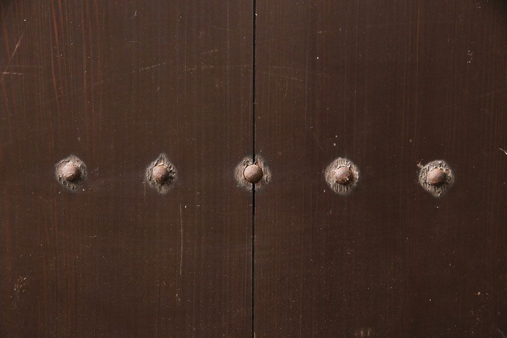 アンティーク建具　明治～大正期　整然と並ぶ縦桟が和モダンな雰囲気を高める蔵戸1枚　(R-049442)