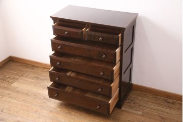 中古　美品　松本民芸家具　シンプルなデザインと上品な佇まいが魅力の#46型ベビータンス(チェスト、引き出し)(定価約30万円)(R-049445)