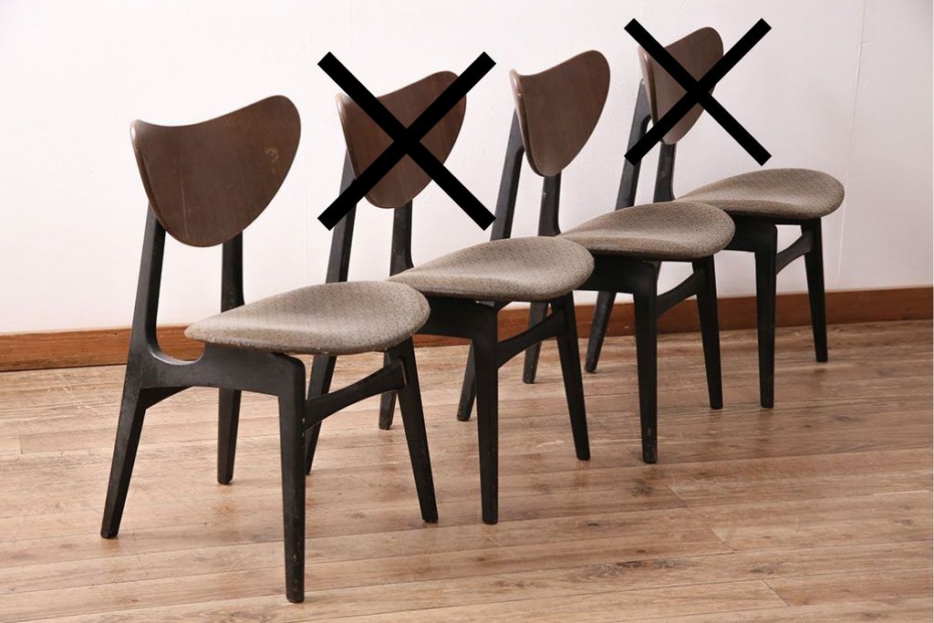 北欧ビンテージ　G-PLAN(ジープラン)　羽を広げたようなユニークなデザインが魅力的なチェア2脚セット(バタフライチェア、ダイニングチェア、椅子、ヴィンテージ)(R-049446)