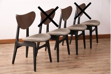 北欧ビンテージ　G-PLAN(ジープラン)　羽を広げたようなユニークなデザインが魅力的なチェア2脚セット(バタフライチェア、ダイニングチェア、椅子、ヴィンテージ)(R-049446)