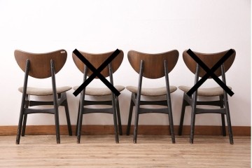 北欧ビンテージ　G-PLAN(ジープラン)　羽を広げたようなユニークなデザインが魅力的なチェア2脚セット(バタフライチェア、ダイニングチェア、椅子、ヴィンテージ)(R-049446)