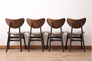 北欧ビンテージ　G-PLAN(ジープラン)　羽を広げたようなユニークなデザインが魅力的なチェア2脚セット(バタフライチェア、ダイニングチェア、椅子、ヴィンテージ)(R-049446)