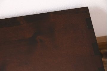 中古　美品　松本民芸家具　シックな雰囲気漂う、立体的なデザインが魅力の凸面小引き出し(卓上収納、小物収納)(R-049447)