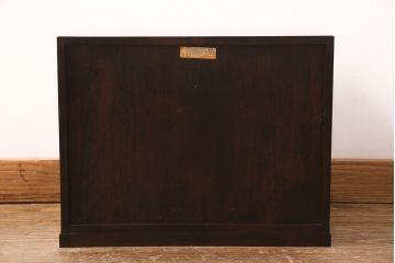 中古　美品　松本民芸家具　シックな雰囲気漂う、立体的なデザインが魅力の凸面小引き出し(卓上収納、小物収納)(R-049447)