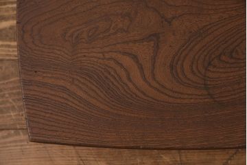 和製アンティーク　総ケヤキ材　天板一枚板　重厚で味わい深い角ちゃぶ台(座卓、ローテーブル、折り畳みテーブル)(R-049449)