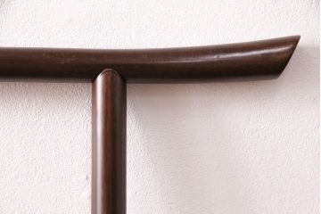 アンティーク雑貨　昭和中期　カツラ材　シンプルなデザインで取り入れやすい衣桁(衣装掛け、着物掛け、ハンガーラック)(R-049455)