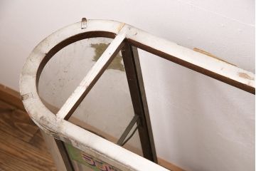 和製アンティーク　薄型!　昭和中期のオーバルガラスケース(ショーケース、陳列棚、店舗什器)(R-049457)