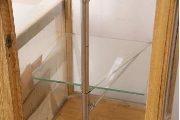 和製アンティーク　タイル付き!　珍しいデザインのレトロなガラスケース(ショーケース、陳列棚)(R-049458)