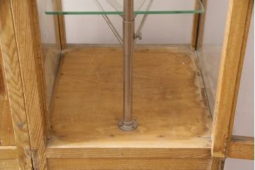 和製アンティーク　タイル付き!　珍しいデザインのレトロなガラスケース(ショーケース、陳列棚)(R-049458)