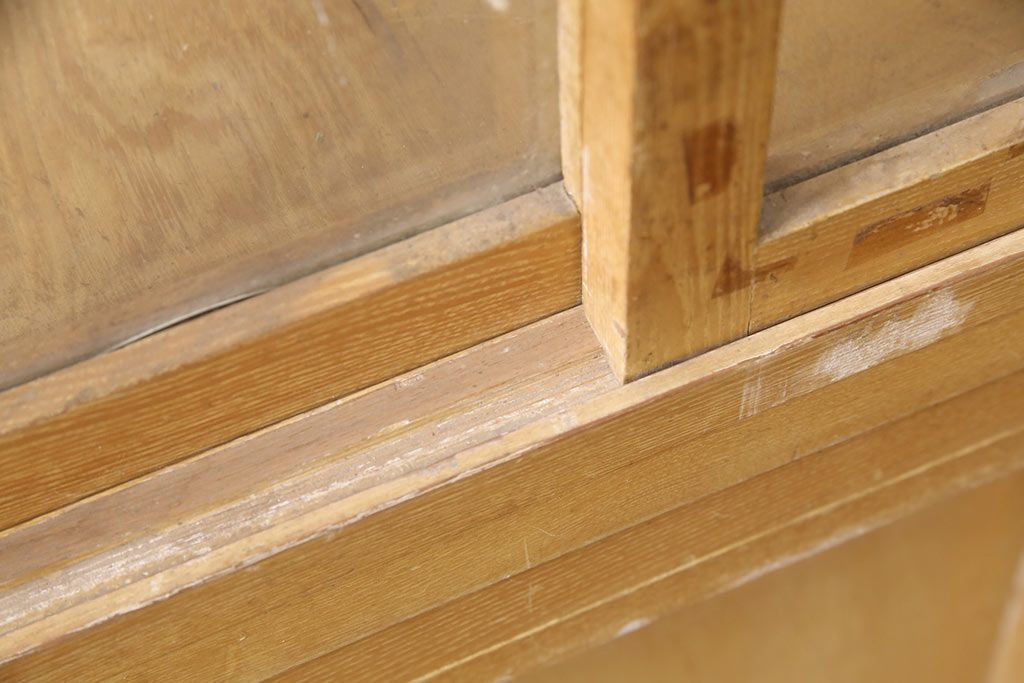 和製アンティーク　タイル付き!　珍しいデザインのレトロなガラスケース(ショーケース、陳列棚)(R-049458)