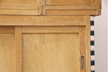 和製アンティーク　タイル付き!　珍しいデザインのレトロなガラスケース(ショーケース、陳列棚)(R-049458)