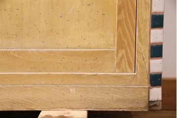 和製アンティーク　タイル付き!　珍しいデザインのレトロなガラスケース(ショーケース、陳列棚)(R-049458)