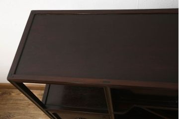 和製アンティーク　時代物　シンプルなつくりが品の良さを高めるカリン材製飾り棚(茶棚、収納棚、花梨材)(R-049459)