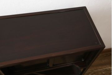和製アンティーク　時代物　シンプルなつくりが品の良さを高めるカリン材製飾り棚(茶棚、収納棚、花梨材)(R-049459)