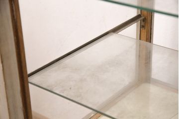 和製アンティーク　ナラ材　タイル張りが魅力のレトロなガラスケース(ショーケース、飾り棚、陳列棚、店舗什器)(R-049460)
