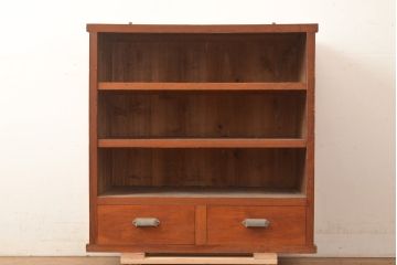 【簡易リペア限定品】和製アンティーク　大正初期　杉材　コンパクトなサイズの収納棚(オープンラック、飾り棚、本棚、陳列棚、ブックシェルフ)(R-049464)