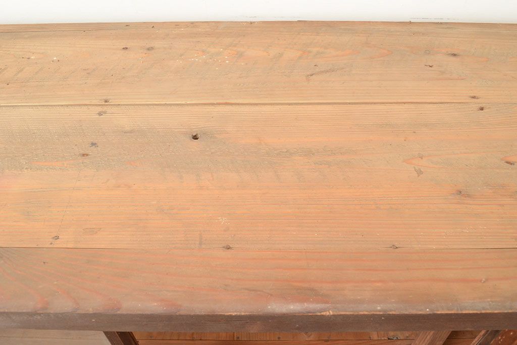 和製アンティーク　シンプルなつくりの収納棚(ガラスケース、キャビネット、サイドボード)(R-049465)