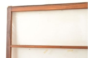 アンティーク建具　昭和中期　すりガラス・銀モールガラス　光を優しく取り込む、ノスタルジックな雰囲気のガラス戸2枚セット(引き戸、建具)(R-049467)