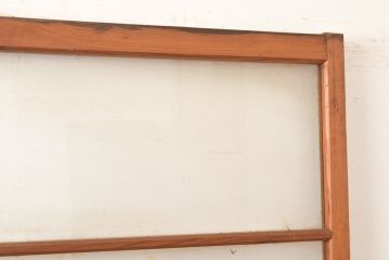 アンティーク建具　昭和中期　すりガラス・銀モールガラス　光を優しく取り込む、ノスタルジックな雰囲気のガラス戸2枚セット(引き戸、建具)(R-049467)